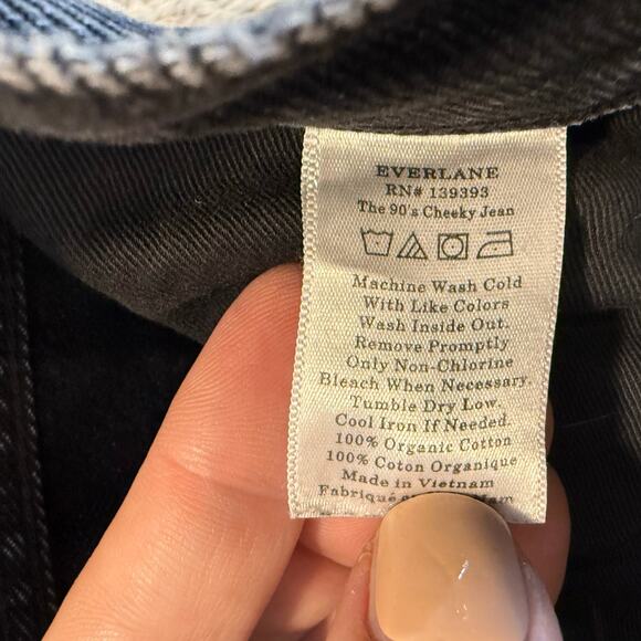 Everlane 90s Cheeky Mom Ankle Jeans Faded Black Size 24 24R Regular - Picture 10 of 10